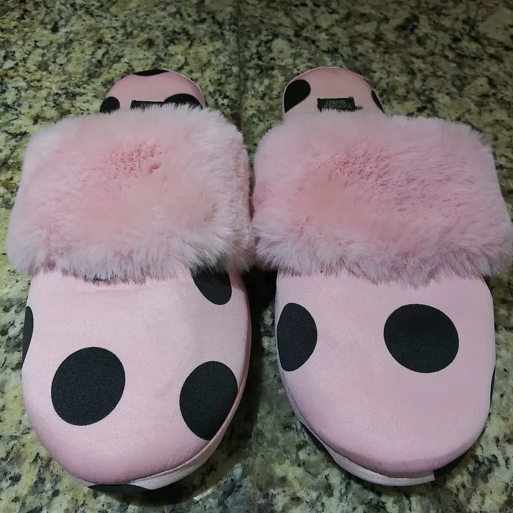 Victoria's Secret Satin Polka Dot Slippers - Picture 3 of 7